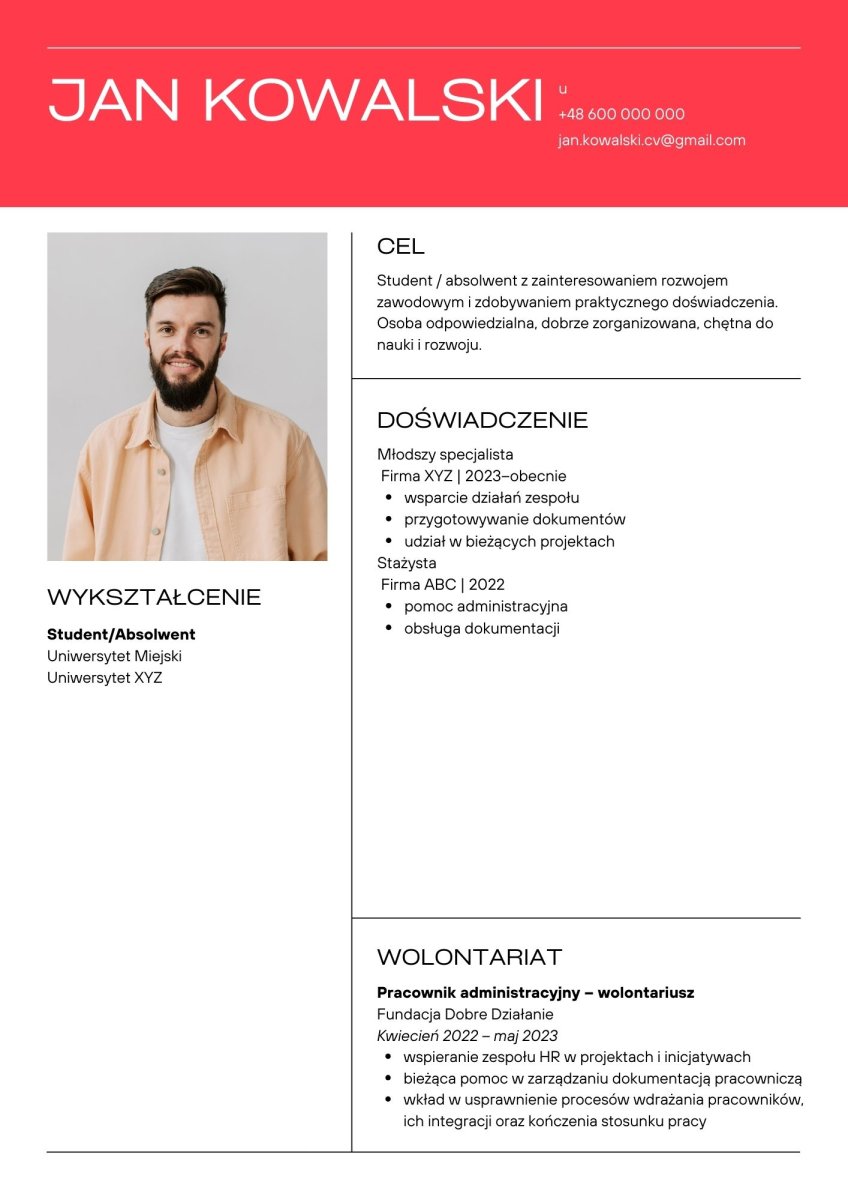 Przykładowe CV dla studentów