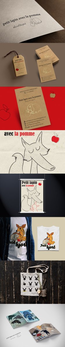  Petit lapin avec la pomme