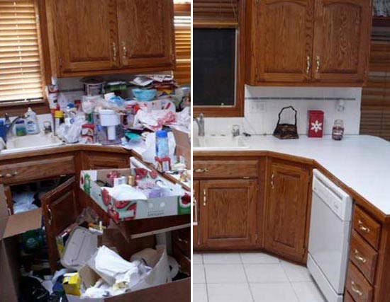 sprzątanie kuchni, czyszczenie szafek