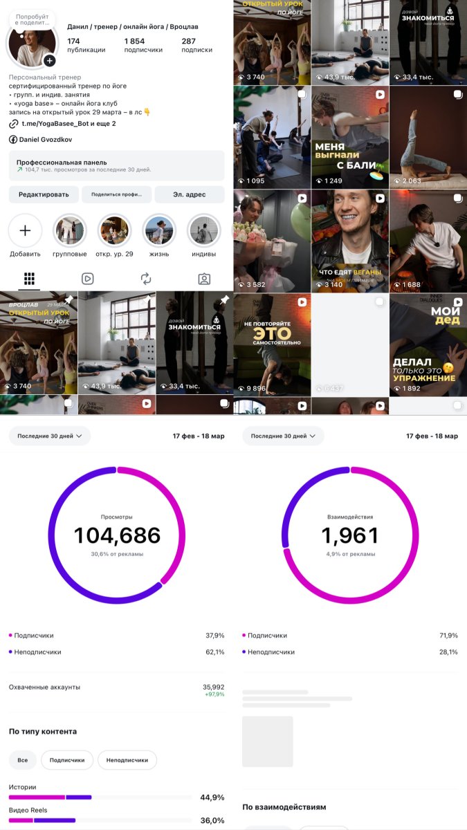 Instagram strona Joga trenera
