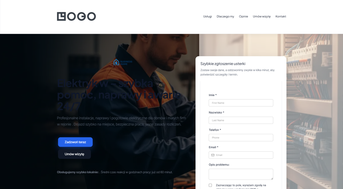 Wdrożenie strony internetowej i systemu obsługi klientów dla firmy usługowej