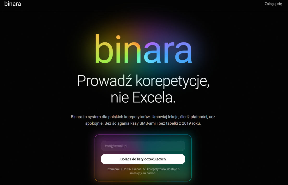 Binara — aplikacja webowa do zarządzania korepetycjami